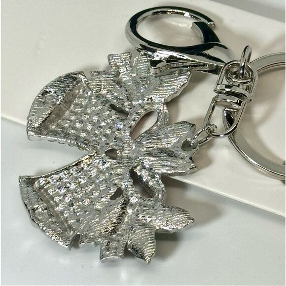 BAG CHARM Silver Bells Holiday Christmas Bag charm Keychain - Picture 4 of 4